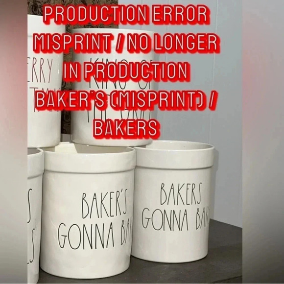 Rae Dunn Collection by Magenta Kitchen Utensil Holder/Crock BAKER’S GONNA BAKE - Picture 1 of 3